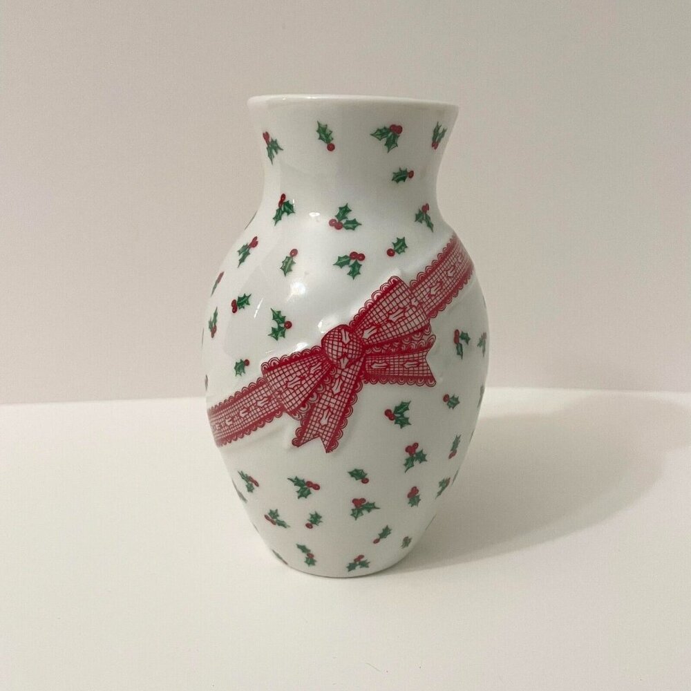Vintage Himark Holidays Christmas Vase 5.5 Inch Tall Made in Japan